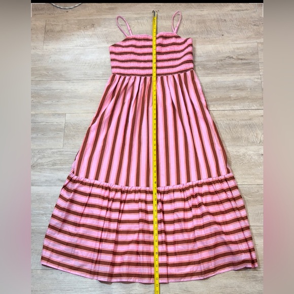 NWT Kate Spade Calais Stripe Smocked Midi Dress Size Medium - Picture 8 of 9